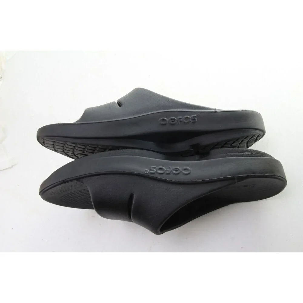 Oofos OOAHH Sandals Unisex Recovery Slide Shoes Black Unisex Women's Sz 9 - Picture 6 of 12